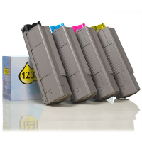 OKI 46507508, 07, 06, 05 toners (marca 123tinta) | Pack negro + 3 colores 130610