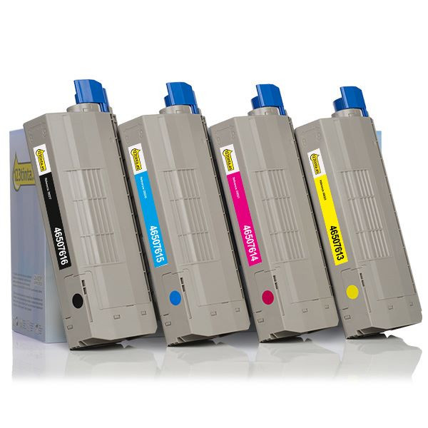OKI 46507616, 15, 14, 13 toners (marca 123tinta) | Pack negro + 3 colores 130611 - 1