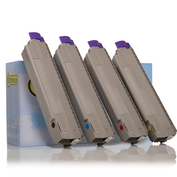 OKI 46861308, 07, 06, 05 toners (marca 123tinta) | Pack negro + 3 colores 130607 - 1