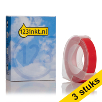 Oferta: 3x Dymo S0898150 cinta en relieve blanco sobre rojo (marca 123tinta)