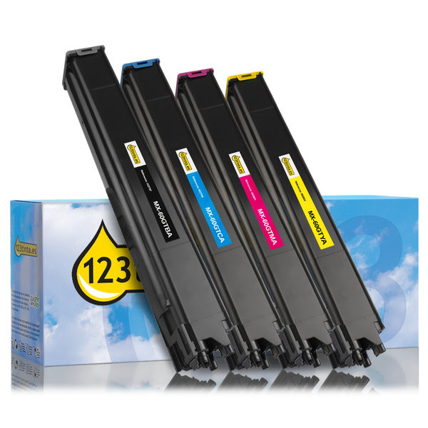 Oferta de Sharp MX-60GT: negro + 3 colores (marca 123tinta)  160505 - 1