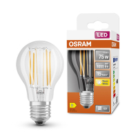 Osram Bombilla LED E27 | Pera A60 | Filamento | Transparente | 2700K | 7,5 W (75 W) LOS00080