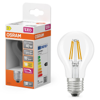 Osram Bombilla LED E27 | Pera A60 | Filamento | Transparente | 2700K | Regulable | 3,4 W (40 W) LOS01797