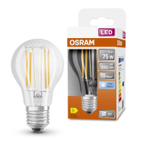 Osram Bombilla LED E27 | Pera A60 | Filamento | Transparente | 4000K | 7,5 W (75 W) LOS00082