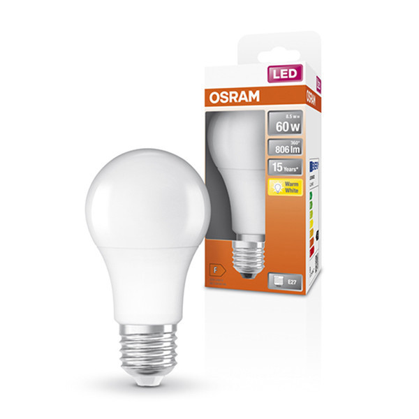 Osram Bombilla LED E27 | Pera A60 | Mate | 2700K | 8,5 W (60 W) LOS00118 - 1