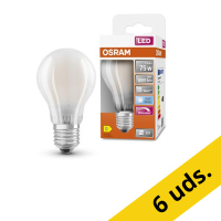 Osram Bombilla LED E27 | Pera A60 | Mate | 4000K | Regulable | 7,5 W (75 W) | Pack 6 uds