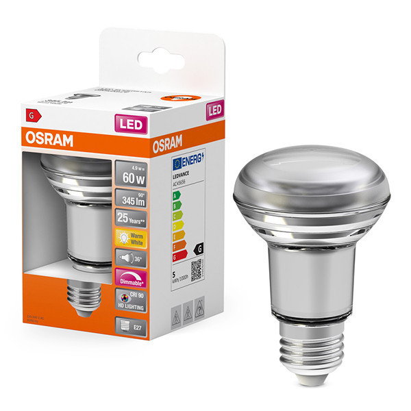Osram Bombilla LED E27 | Reflector R80 | 2700K | Regulable | 4,9 W (60 W) LOS01353 - 1