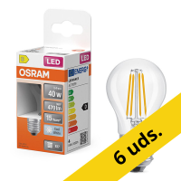 Osram Bombilla LED E27 Esférica P45 Filamento Transparente 4000K 3,4 W (40 W) | Pack 6 uds