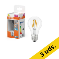 Osram Bombilla LED E27 Pera A60 Filamento Transparente 6500K 3,4 W (40 W) | Pack 6 uds