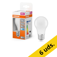 Osram Bombilla LED E27 Pera A60 Mate 4000K 4,9 W (40 W) | Pack 6 uds