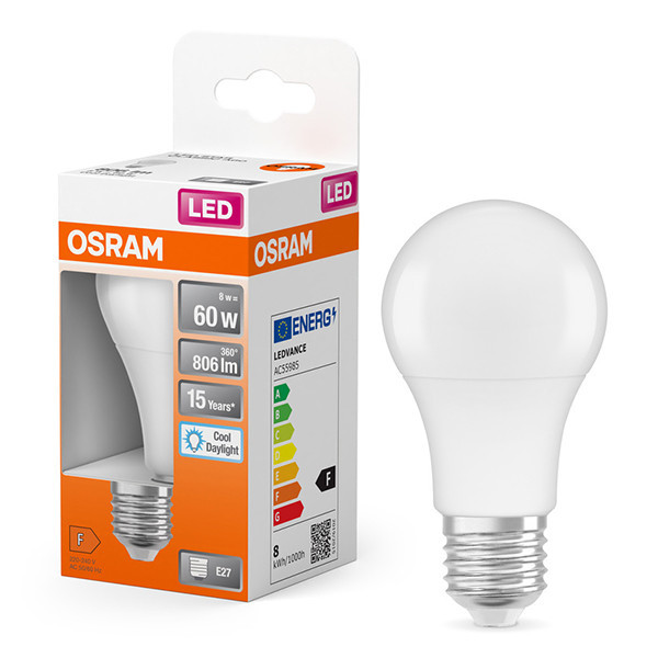 Osram Bombilla LED E27 Pera A60 Mate 6500K 8W (60W) LOS01151 - 1