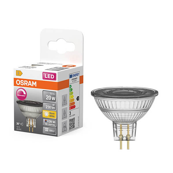Osram Bombilla LED GU5.3 2700K Regulable 2,2W (20W) LOS01929 - 1