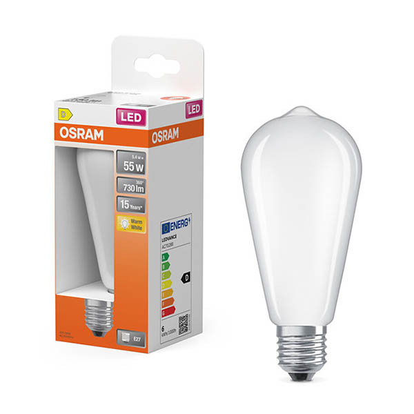 Osram E27 bombilla LED | Edison ST64 | Mate | 2700K | 5,4 W (60 W) LOS01915 - 1