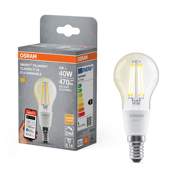 Osram Ledvance Bombilla inteligente E14 | Esférica P45 | Transparente | 2700K | Wi-Fi | 4W LOS02007 - 1