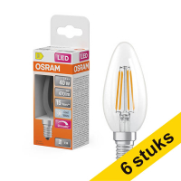 Oferta: 6 bombillas LED Osram E14 | Vela B35 | Filamento | Transparente | 4000K | Regulable | 3,4 W (40 W)