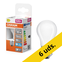 Pack: 6x Osram Bombilla LED E27 | Esférica P45 | Mate | 6500K | 3,4 W (40 W)