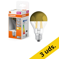Pack: 6x Osram Bombilla LED E27 | Pera A60 | Filamento | Espejo de extremo | Dorado | 2700K | 6,5 W (50 W)
