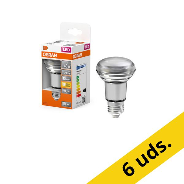 Pack: 6x Osram Bombilla LED E27 | Reflector R63 | 2700K | 2,9 W (40 W) LOS01368 - 1