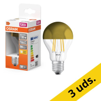 Pack: 6x Osram Bombilla LED E27 Pera A60 Filamento Espejo de extremo Dorado 2700K 4W (35W)