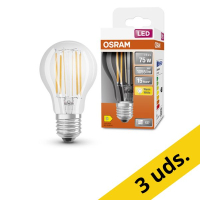 Pack: 6x Osram Bombilla LED E27 Pera A60 Filamento Transparente 2700K 7,5 W (75 W)