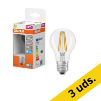 Pack: 6x Osram Bombilla LED E27 Pera A60 Filamento Transparente 4000K 5,9 W (60 W)