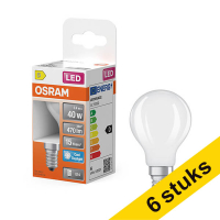 Pack: 6x Osram bombilla LED E14 acabado mate 6500K de 3,4W (equivalente a 40W)