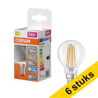 Pack: 6x Osram bombilla LED E14 filamento transparente 6500K de 3,4W (40W)
