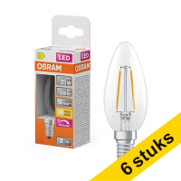 Pack: 6x Osram bombilla LED E14 filamento transparente regulable 2700K de 1,8 W (25 W)