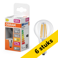Pack: 6x Osram bombilla LED E14 filamento transparente regulable 2700K de 5,9W (60W)