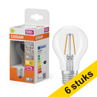 Pack: 6x Osram bombilla LED E27 A60 filamento transparente regulable 2700K de 1,8W (25W)