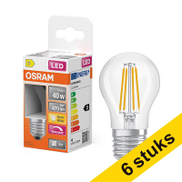 Pack: 6x Osram bombilla LED E27 filamento transparente regulable 2700K de 3,4W (40W)