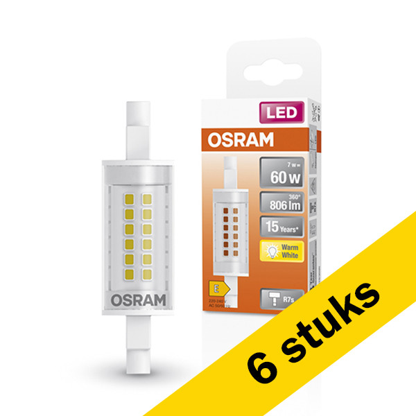 Pack: 6x Osram bombilla LED R7S de 7 W (60 W) LOS00341 - 1