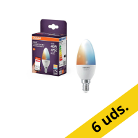 Pack: 6x Osram bombillas LED inteligente E14 | Vela B40 | Mate | 2700-6500K | Zigbee | 4,9 W (40 W) LOS01958