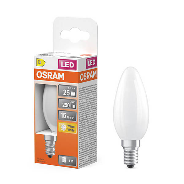 Osram bombilla LED E14 Mate 2700K de 1,8 W (25 W) LOS01863 - 1