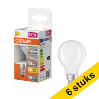 Osram bombilla LED E14 acabado mate 2700K de 3,4W (equivalente a 40W) | Pack 6 uds