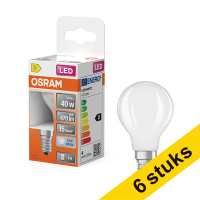 Osram bombilla LED E14 acabado mate 4000K de 3,4W (40W) | Pack 6 uds