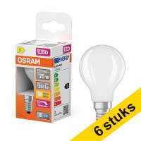 Osram bombilla LED E14 acabado mate regulable 2700K de 1,8W (25W) | Pack 6 uds