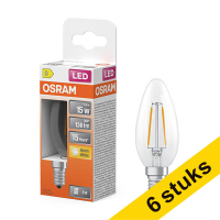 Osram bombilla LED E14 filamento transparente 2700K de 1W (15W) | Pack 6 uds