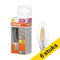 Osram bombilla LED E14 filamento transparente 2700K de 3,4 W (40 W) | Pack 6 uds