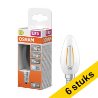 Osram bombilla LED E14 filamento transparente 4000K de 1,8 W (25 W) | Pack 6 uds