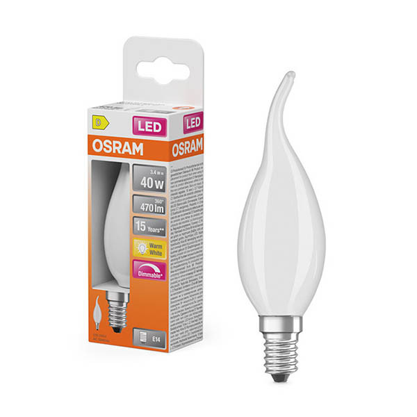 Osram bombilla LED E14 mate regulable 2700K de 3,4 W (40 W) LOS01851 - 1