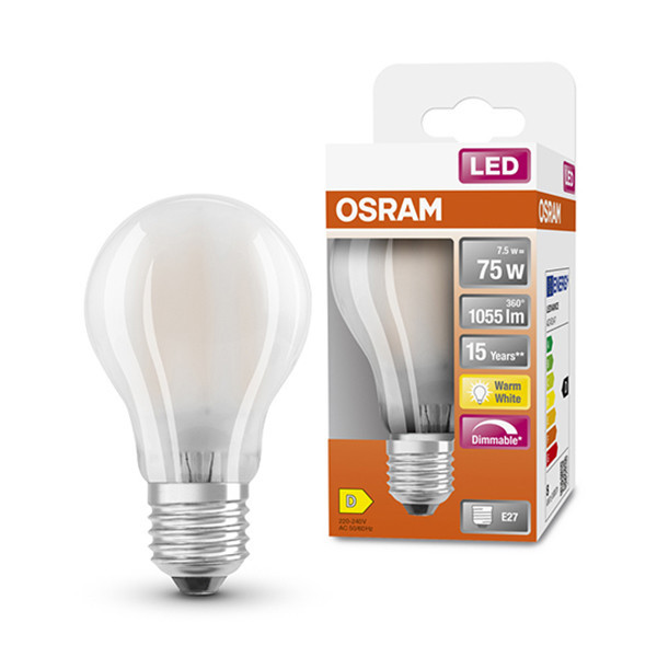 Osram bombilla LED E27 acabado mate regulable 7,5 W (75 W) LOS00048 - 1
