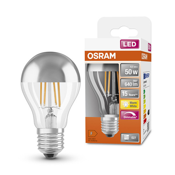 Osram bombilla LED E27 cabeza espejada regulable 2700K de 6,5W (50W) LOS00058 - 1