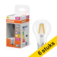 Osram bombilla LED E27 filamento transparente regulable 2700K de 5,9W (60W) | Pack 6 uds