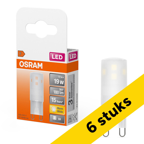 Osram bombilla LED G9 SMD Mate 2700K de 1.9W (19W) | Pack 6 uds LOS01390 - 1