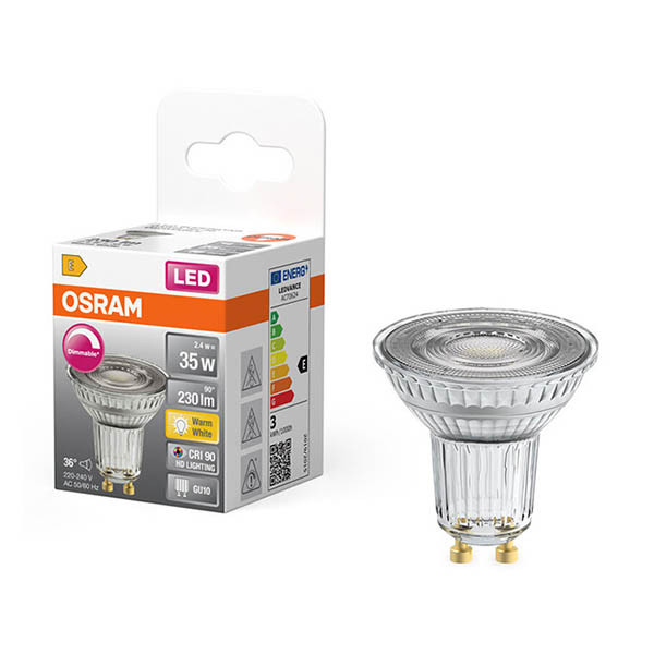 Osram bombilla LED GU10 regulable 2700K de 2,4W (35W) LOS01917 - 1