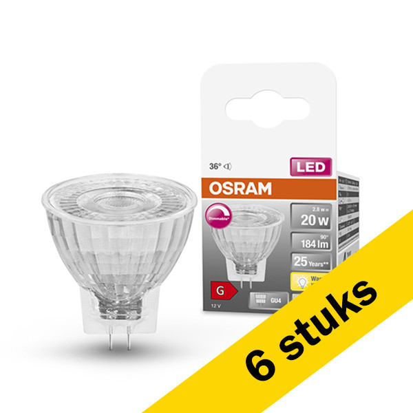 Osram bombilla LED GU4 regulable de 2.8 W (20 W) | Pack 6 uds LOS00299 - 1