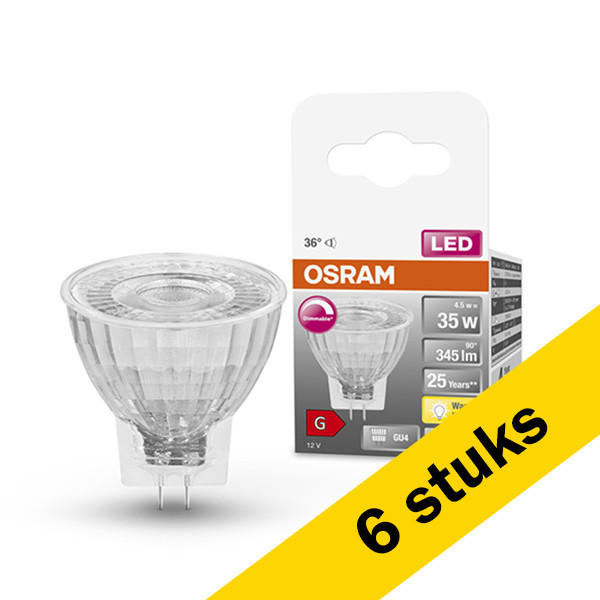 Osram bombilla LED GU4 regulable de 4.5 W (35 W) | Pack 6 uds LOS00301 - 1