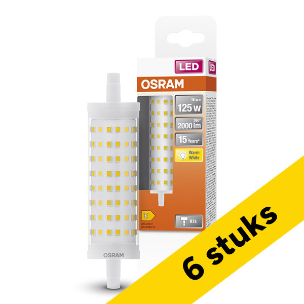 Osram bombilla LED R7s de 15 W (125 W) | Pack 6 uds LOS01400 - 1