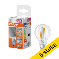 Osram bombillla LED E14 filamento transparente 4000K de 3,4W (40W) | Pack 6 uds